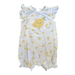 Huggies Babygirl Appliqué Organic Cotton Blend Romper 6 Months lemon print